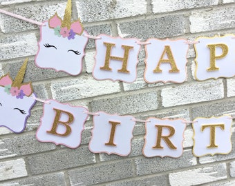 Unicorn Banner, Unicorn Birthday Banner, Unicorn Party Decorations, Unicorn Smash Cake Photo, Unicorn First Birthday, Pastel Unicorn Party