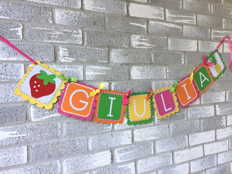 Tutti Fruity Name Banner, Two-tti Frutti Banner, Tutti Frutti Banner, Pineapple Banner, Name Banner, Fruit Birthday Banner, Summer Birthday image 5