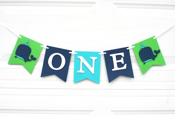 ONE Whale High Chair Banner, Whale Banner, Whale First Birthday, Under the Sea Banner, Preppy Whale Decorations, Whale Photo Prop,ONE Banner Il_570xn