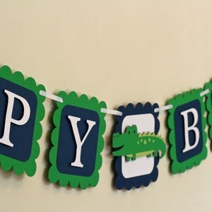 Alligator Highchair Banner, Alligator I am 1 Banner, Alligator Birthday, First Birthday, Alligator Banner, Alligator Party Decorations image 2