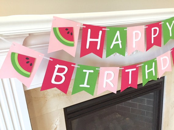 Watermelon Birthday Banner, One in a Melon Birthday Decorations, One in a Melon Banner, Melon First Birthday Banner, Watermelon Birthday Il_570xn