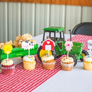 30 Assorted Farm Animal Cupcake Toppers image 6