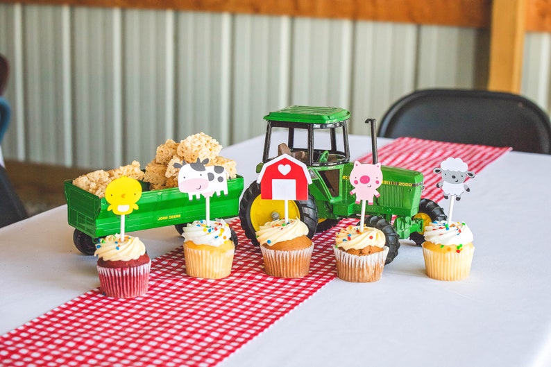 30 Assorted Farm Animal Cupcake Toppers image 6