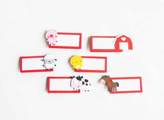 12 Farm Placecards, Farm Food Table Cards, Farm Food Tents, Farm Tented Food Cards, Barnyard Place cards, Barnyard food tents, Farm Birthday Il_570xn