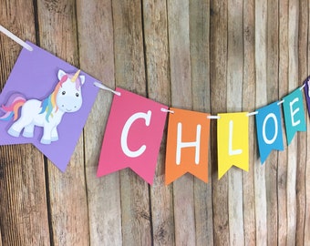 Rainbow Unicorn Banner, Unicorn Name Banner, Unicorn Party Decorations, Unicorn Smash Cake Photo, Unicorn First Birthday, Unicorn Party