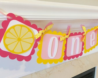 Lemonade Highchair Banner, Lemonade ONE Banner, Lemon Birthday Banner, Pink Lemonade Banner, Lemonade, Lemonade Birthday Decorations