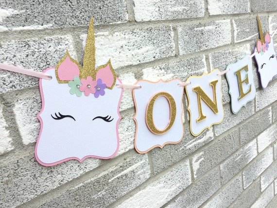 Unicorn Banner Unicorn One Banner Unicorn Highchair Banner
