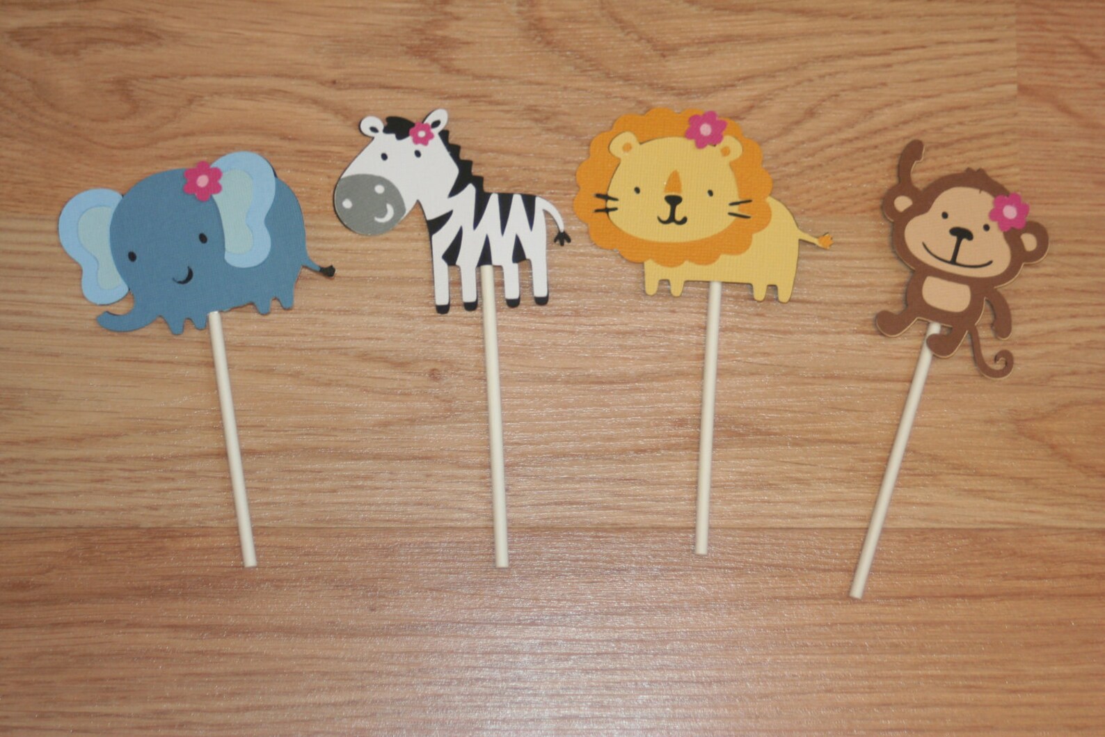 12 Girl Themed Jungle Animal Cupcake Toppers Etsy