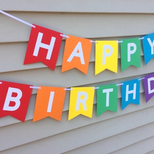 Rainbow Birthday Banner, Rainbow Happy birthday Banner, Rainbow Birthday Decorations, Happy Birthday Banner, Rainbow Party Decorations image 1