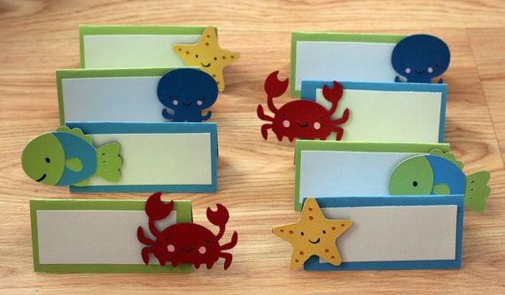 12 Under the Sea Placecards/Food Table Cards, Under the Sea Birthday, Under the Sea Shower, Il_570xn