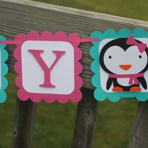 Penguin Banner Penguin Happy Birthday Banner Winter - Etsy