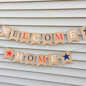 Welcome Home Banner, Red White and Blue Banner, Military Welcome Home Banner, Deployment Homecoming Banner, Welcome Home Sign,Patriotic Sign