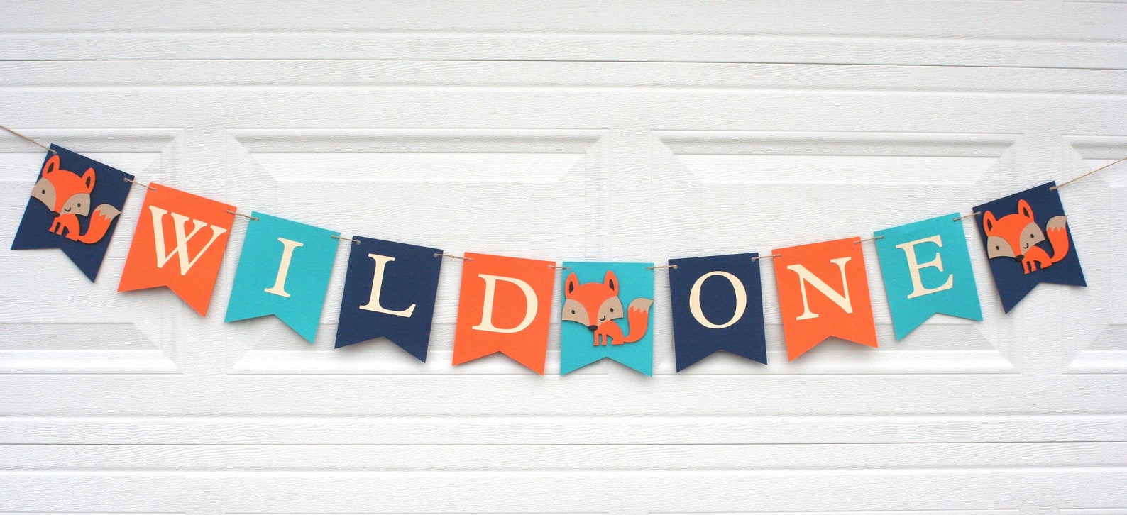 Wild ONE Banner Woodland Banner Fox Banner Wild One Etsy