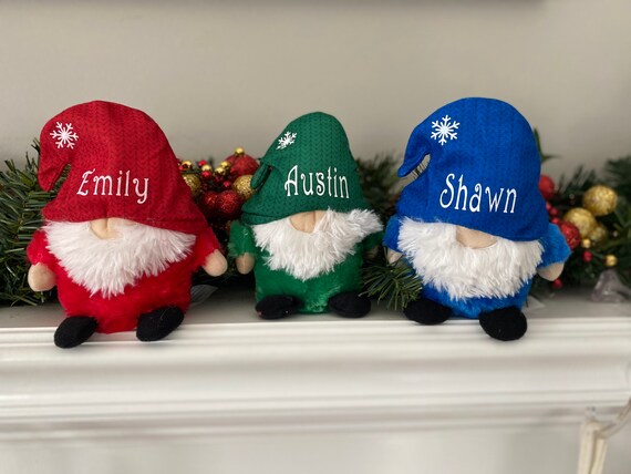 Personalized Christmas Gnome Plush, Christmas Gnome, Personalized Gnomes for Christmas, Holiday Plush, Personalized Gifts, Gnome Decor Il_570xn