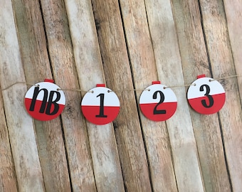 Banner de primer año de Fishing Bobber, Banner de fotos de pesca, Decoraciones de The Big ONE, Banner O-Fish-Ally One, Banner de fotos de Fishing Bobber,