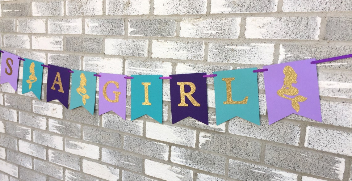 Mermaid It's a Girl Banner Mermaid Banner Mermaid Baby | Etsy