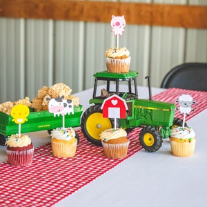 30 Assorted Farm Animal Cupcake Toppers image 5