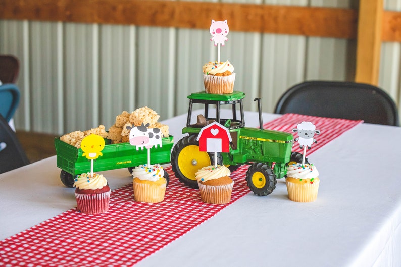 30 Assorted Farm Animal Cupcake Toppers image 5