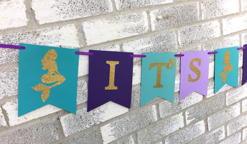 Mermaid It's a Girl Banner Mermaid Banner Mermaid Baby | Etsy