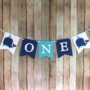 ONE Whale High Chair Banner, Whale Banner, Whale First Birthday, Under the Sea Banner, Preppy Whale Decorations, Whale Photo Prop,ONE Banner image 2