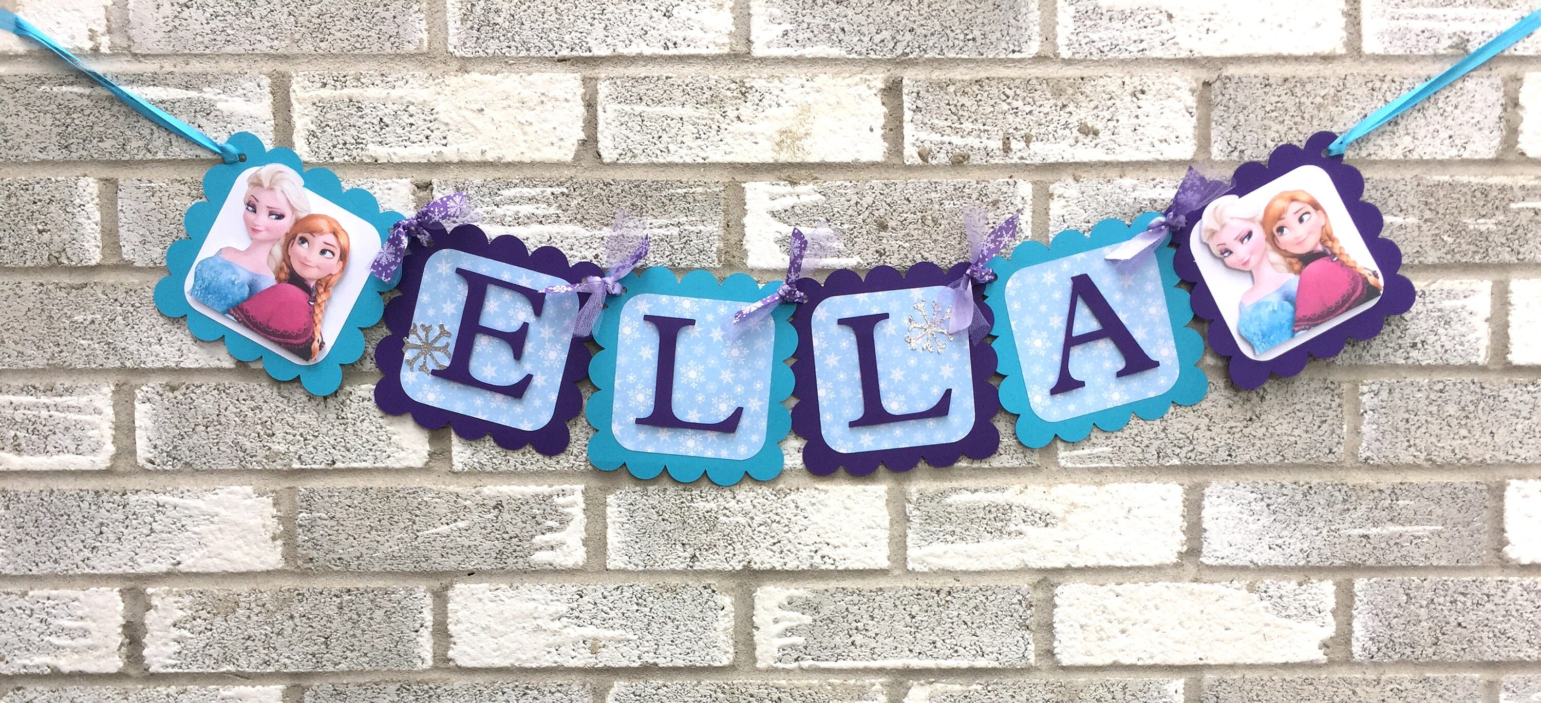 FROZEN Name Banner Frozen Banner Frozen Happy Birthday Etsy