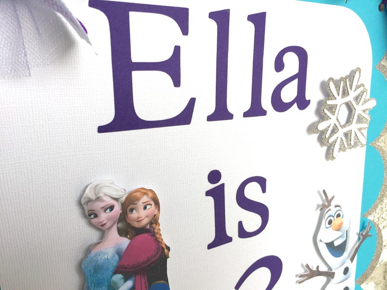 FROZEN Door Sign, Frozen Welcome Sign, Frozen Birthday Decorations, Snowflake Door Sign, Winter Birthday Decorations, Winter Princess Banner image 4