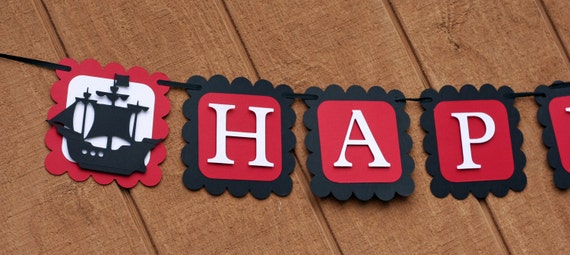 Pirate Birthday Banner, Pirate Ship Birthday Banner, Pirate Birthday Decorations, Pirate Banner, Pirate Party, Boy Birthday Banner, Pirate Il_570xn