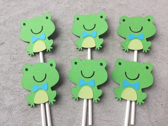 12 Frog Cupcake Toppers Frog Cupcake Decorations Frog Birthday