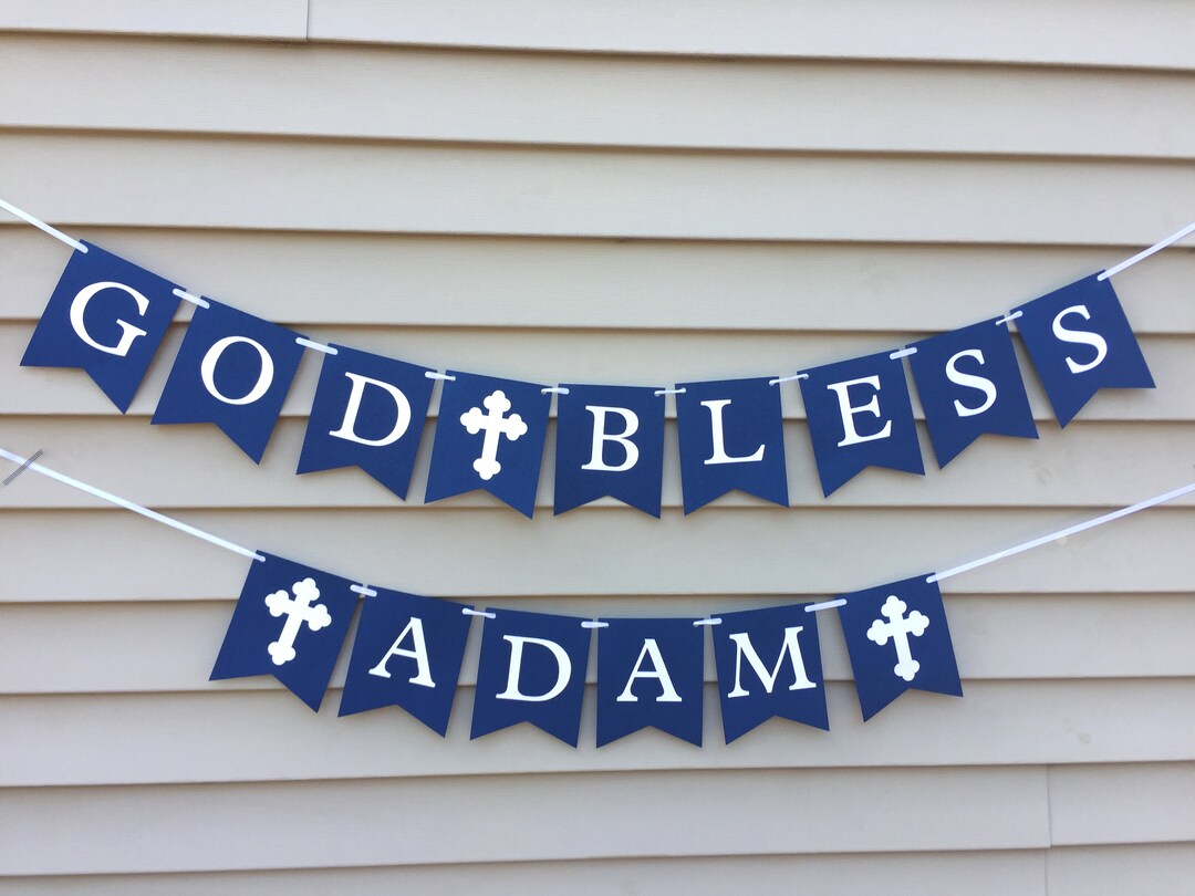 BAPTISM Banner, First Communion Banner, God Bless Banner, Christening