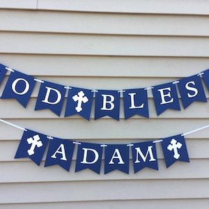 BAPTISM Banner, First Communion Banner, God Bless Banner, Christening Banner, Baptism Bunting, Baptism Banner Boy, Christening Garland,