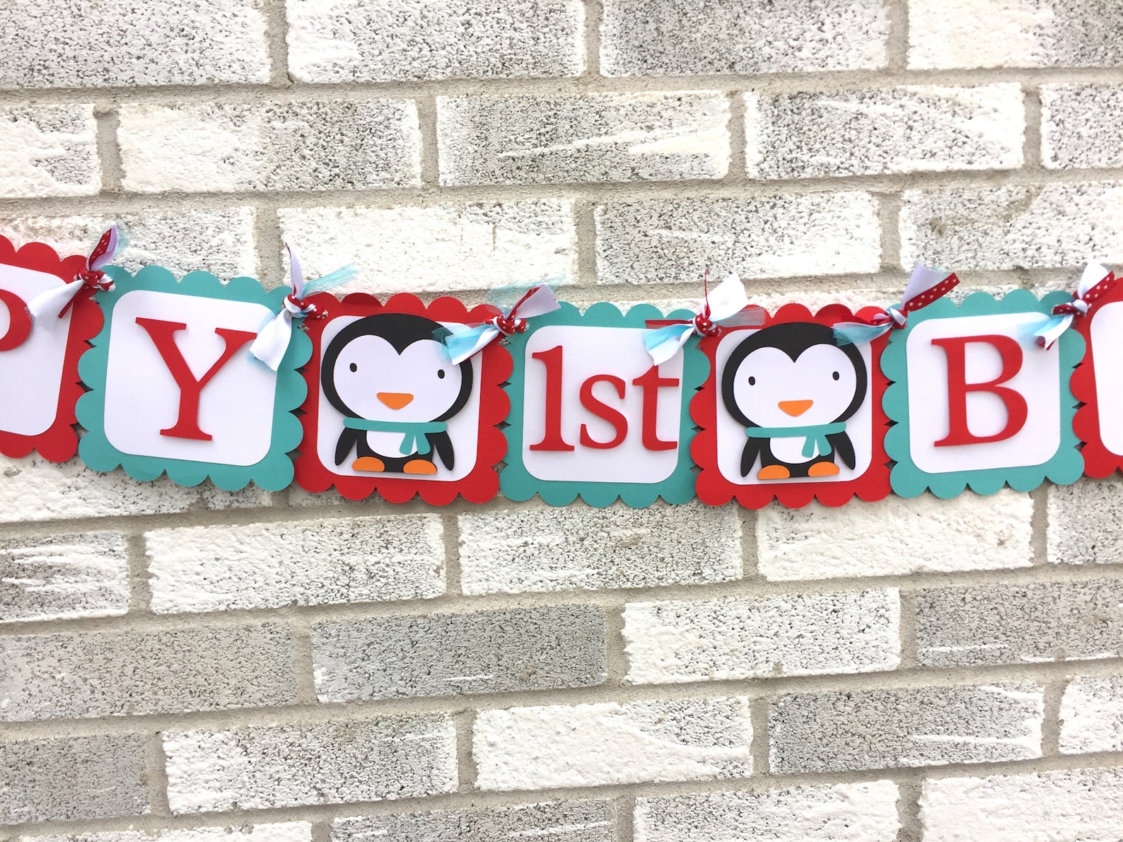 Penguin Banner Penguin Happy Birthday Banner Winter - Etsy