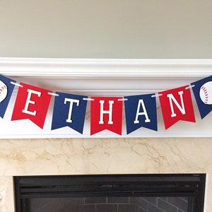 Baseball Name Banner, Baseball Birthday Banner, Baseball Party Decorations, Baseball Photo Prop Banner, Baseball Baby Shower Banner