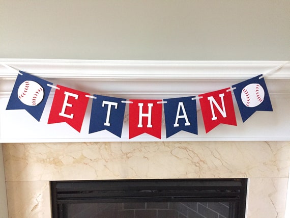 Baseball Name Banner, Baseball Birthday Banner, Baseball Party Decorations, Baseball Photo Prop Banner, Baseball Baby Shower Banner Il_570xn