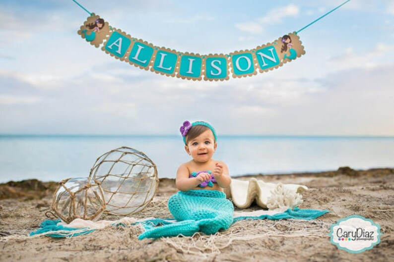 Mermaid Birthday Decoration Package, Mermaid Party Package, Complete Party Package, mermaid birthday, aqua & lavender mermaid birthday image 4