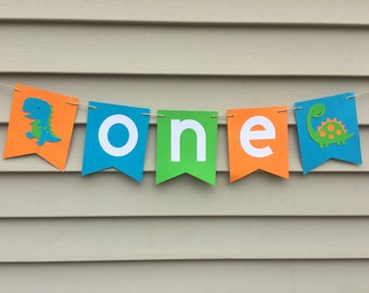 Dinosaur ONE Banner, Dinosaur First Birthday Banner, Dino Banner, Dino Photo Prop, Dinosaur Birthday Decorations, Dinosaur Party Decorations