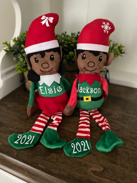 Personalized 2022 dark skin elf, African American Elf Stocking Stuffer, Personalized Elf Doll, Stocking Stuffer for Kids, Gift Idea, Elf Il_570xn
