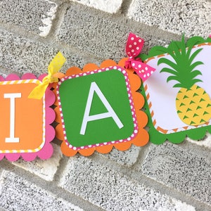 Tutti Fruity Name Banner, Two-tti Frutti Banner, Tutti Frutti Banner, Pineapple Banner, Name Banner, Fruit Birthday Banner, Summer Birthday image 4