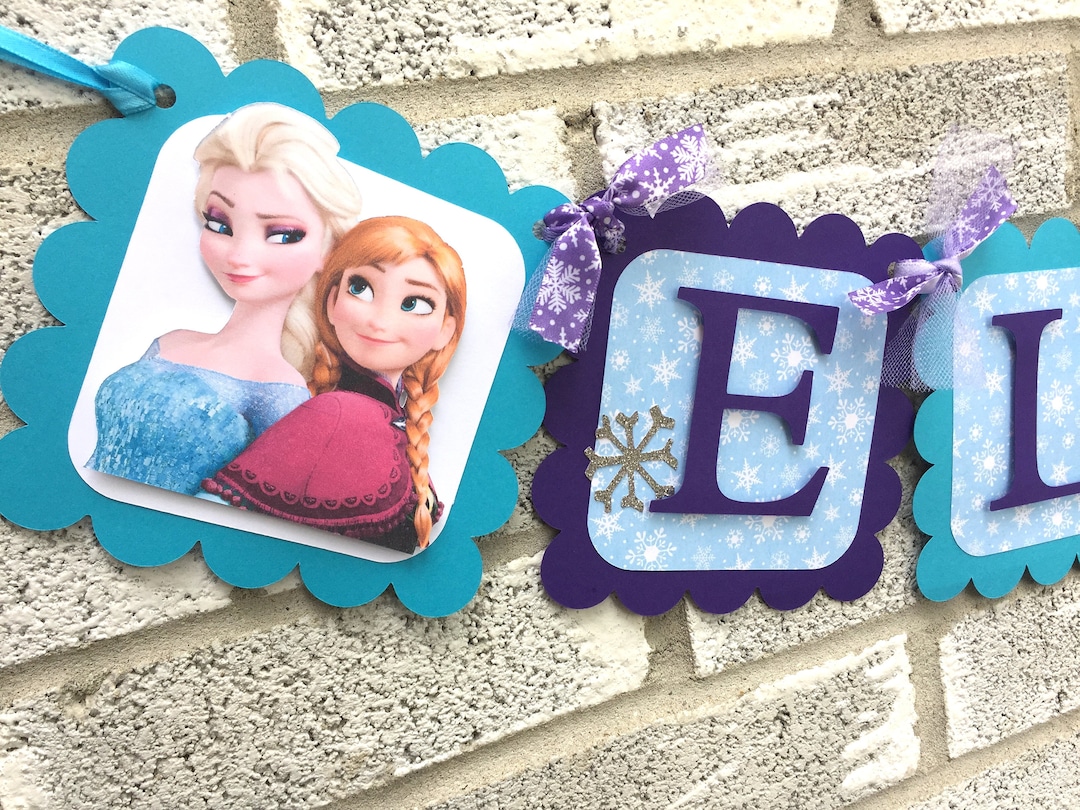 FROZEN Name Banner, Frozen Banner, Frozen Happy Birthday Banner