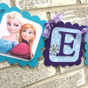 FROZEN Name Banner, Frozen Banner, Frozen Happy Birthday Banner, Snowflake Banner, Winter Birthday Decorations, Winter Princess Banner