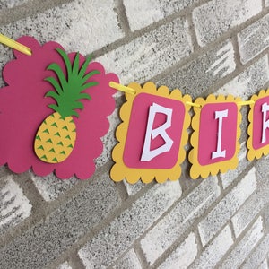 Pineapple Banner, Luau Banner, Luau Birthday Banner, Pineapple Birthday Banner, Pineapple Happy Birthday Banner, Pineapple Decorations image 4