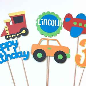 Transportation Centerpiece Set, Transportation Party, Transportation Birthday Decorations, Car Centerpiece, First Birthday, Truck, Car, image 1