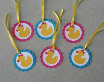 12 Rubber Duck Favor Tags, Rubber Ducky Favor Tags, Rubber Duck, Duck Birthday, Ducky Baby Shower, Rubber Duck Baby Shower, Shower Favor