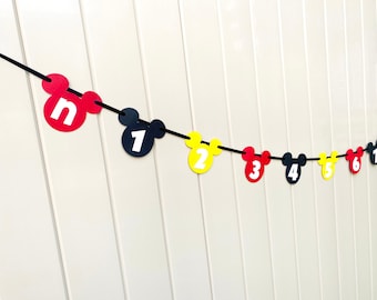 Mickey Mouse First Year Photo Banner, Mickey banner, Mickey 1st Birthday, Mickey photo Banner