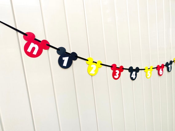 Mickey Mouse First Year Photo Banner, Mickey banner, Mickey 1st Birthday, Mickey photo Banner Il_570xn