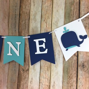 ONE Whale High Chair Banner, Whale Banner, Whale First Birthday, Under the Sea Banner, Preppy Whale Decorations, Whale Photo Prop,ONE Banner image 4