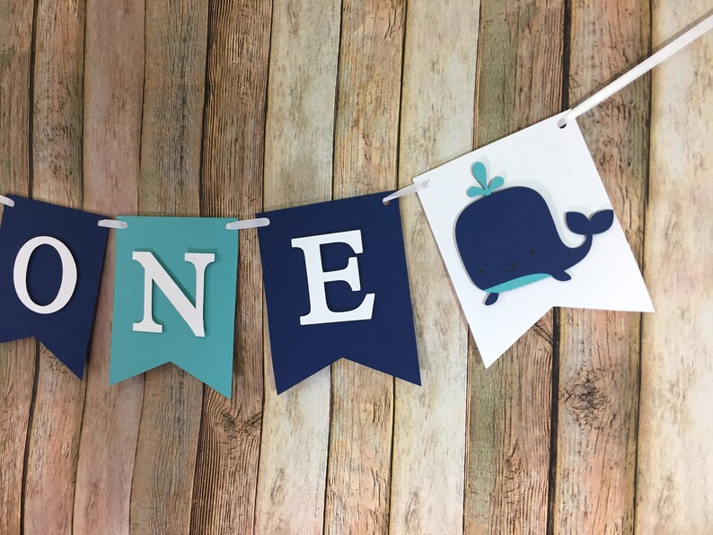 ONE Whale High Chair Banner, Whale Banner, Whale First Birthday, Under the Sea Banner, Preppy Whale Decorations, Whale Photo Prop,ONE Banner image 4