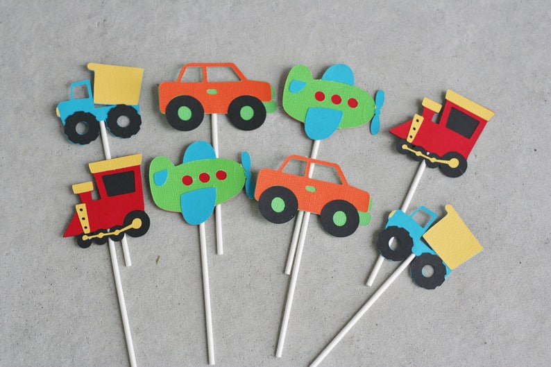 Transportation Centerpiece Set, Transportation Party, Transportation Birthday Decorations, Car Centerpiece, First Birthday, Truck, Car, image 5