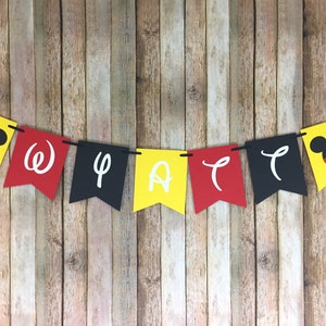 Mickey Mouse Name Banner, Mickey Mouse Banner, Mickey Mouse Birthday, Mickey First Birthday Decorations, Mickey Photo Prop Banner, clubhouse