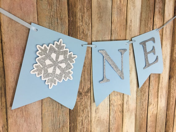 Snowflake Banner, Winter ONEderland Banner, First Birthday Snowflake Decor, Winter Birthday Banner, Snowflake Highchair Banner, Photo Prop Il_570xn