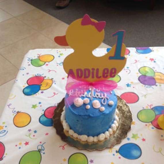 Girl Duck Smash Cake Topper, Rubber Duck,Duck Birthday, Ducky Baby
